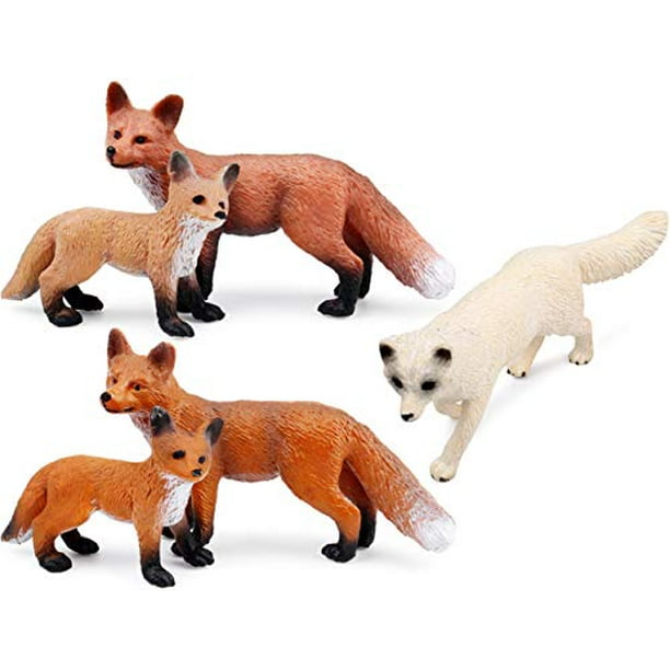 miniature figure necklace forest style micro sculpture animal Red Fox pendant resin wood